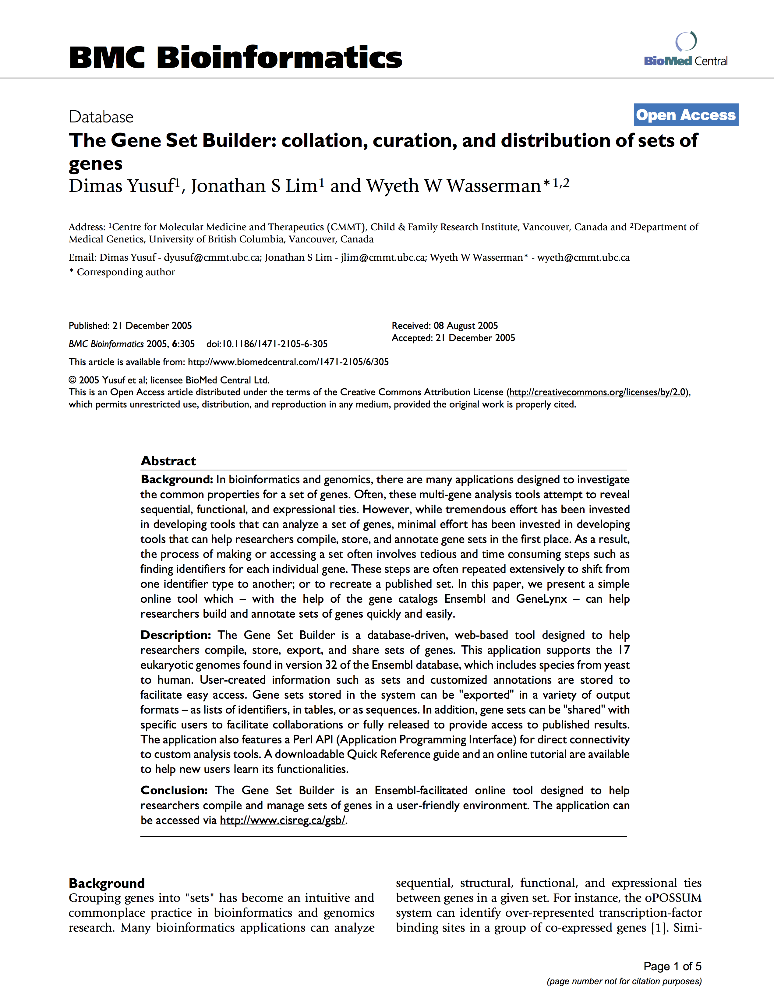 Paper 2005-12-21 Yusuf et al